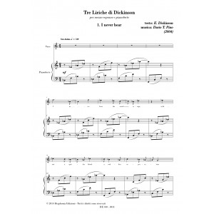 TRE LIRICHE DI DICKINSON per mezzo soprano e pianoforte [Digitale]